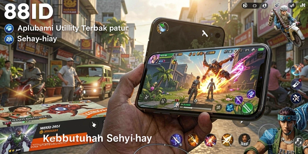 Tampilan utama aplikasi 88ID yang menampilkan fitur-fitur Utility.