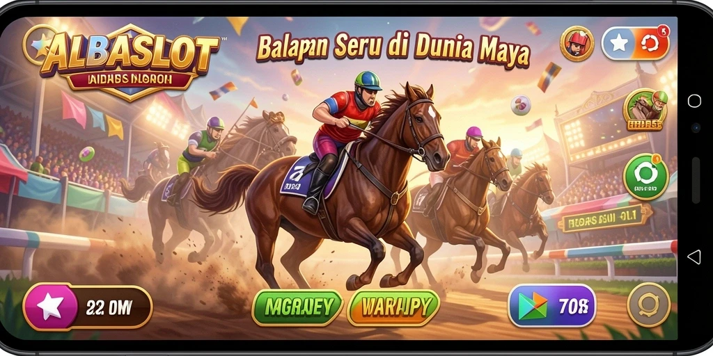 Tampilan gameplay balapan yang mendebarkan dari ALBASLOT.
