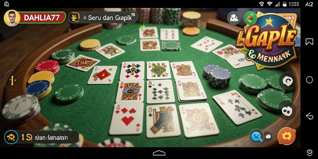 Tampilan gameplay seru dari DAHLIA77 yang penuh strategi Gaple.