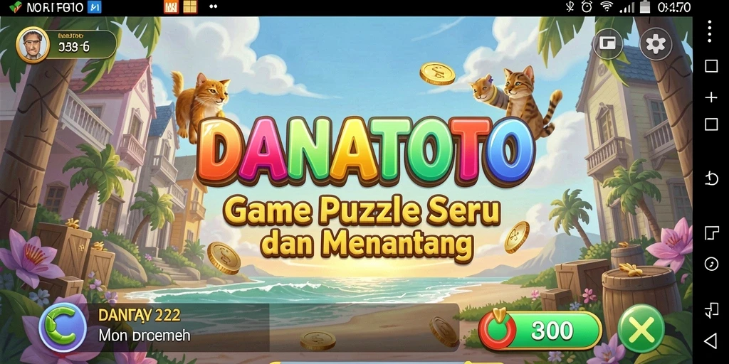 Tampilan gameplay Puzzle DANATOTO yang menantang dan seru.