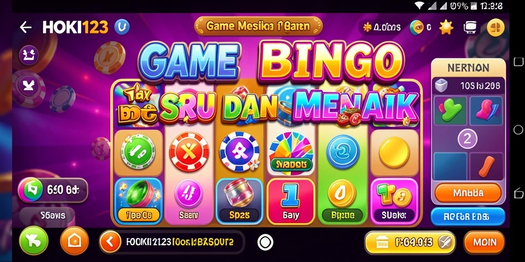 Tampilan gameplay HOKI123 dengan suasana Bingo yang menyenangkan.