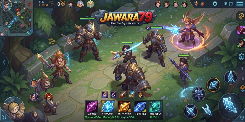 Screenshot gameplay JAWARA79 menampilkan pertarungan seru antar tim.