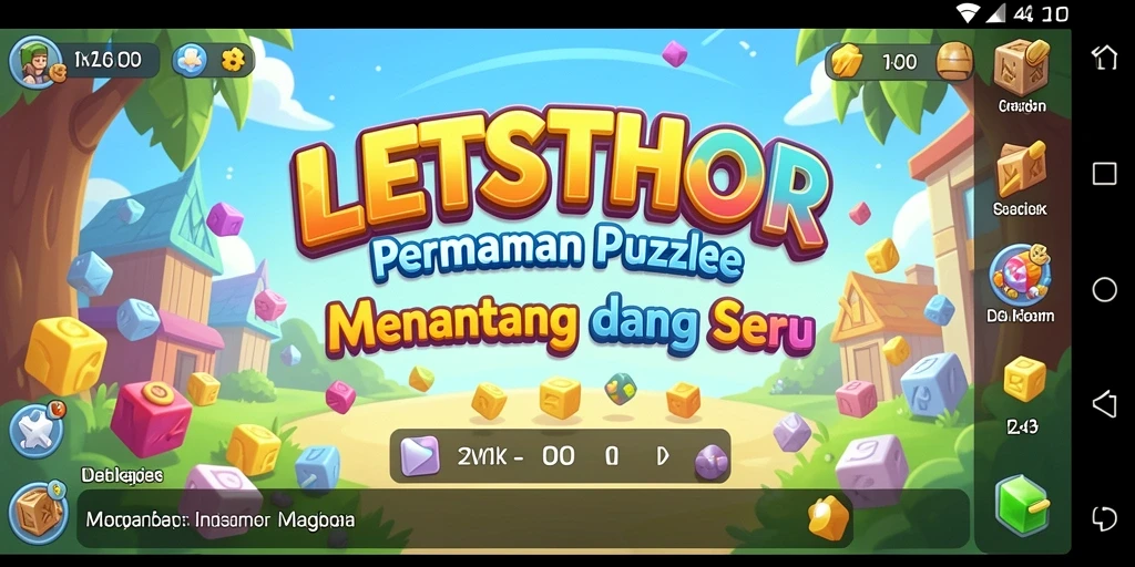 Tampilan gameplay LETSTHOR yang penuh warna dan menantang.