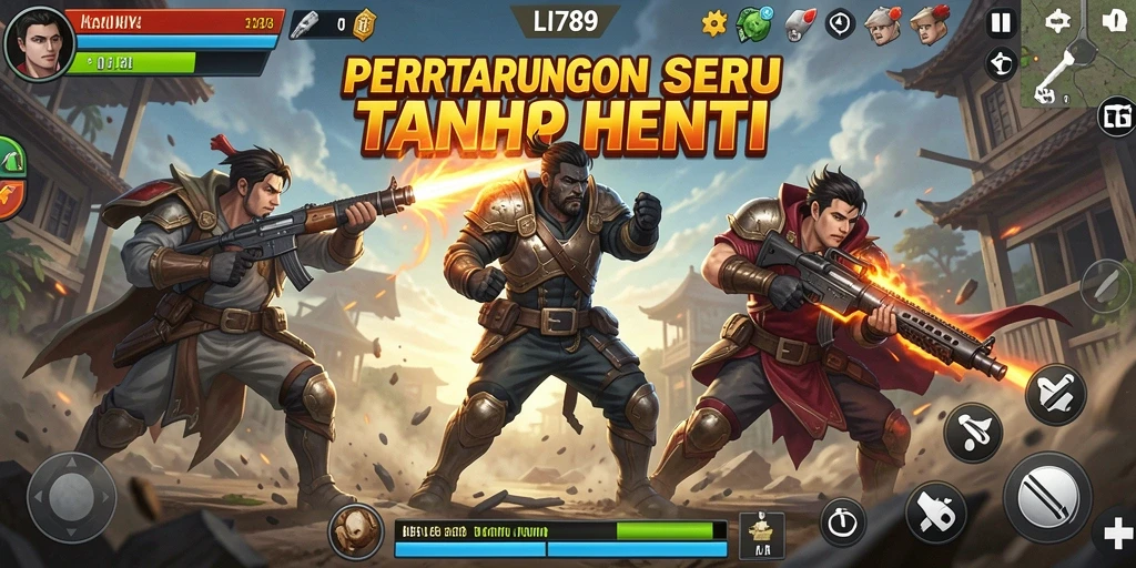 Tampilan pertarungan epik di LI789 dengan karakter unik.