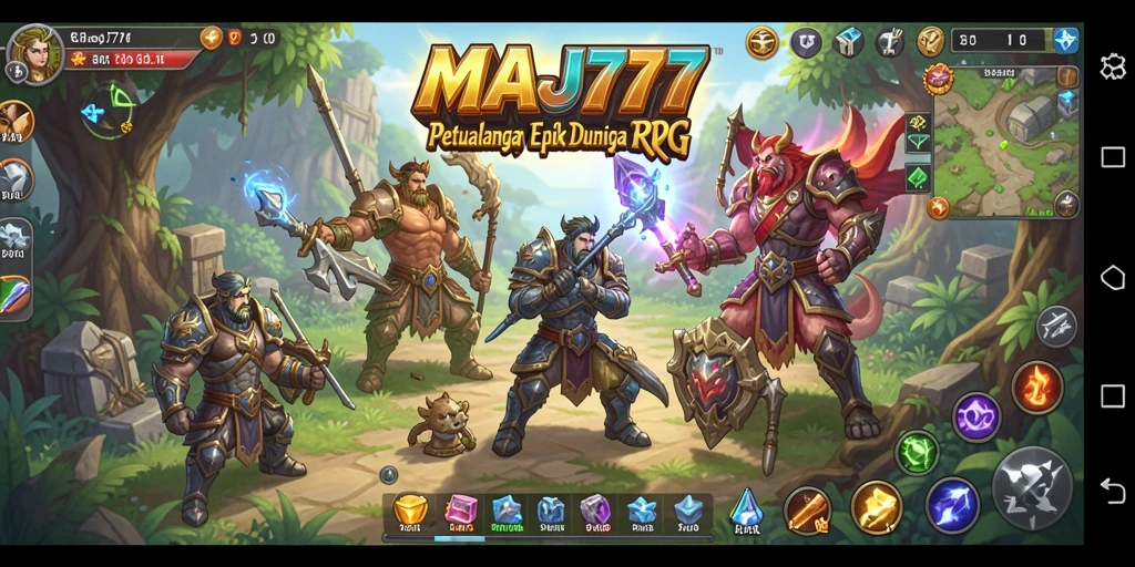 Tangkapan layar gameplay MAJ777 yang penuh aksi dalam dunia RPG.