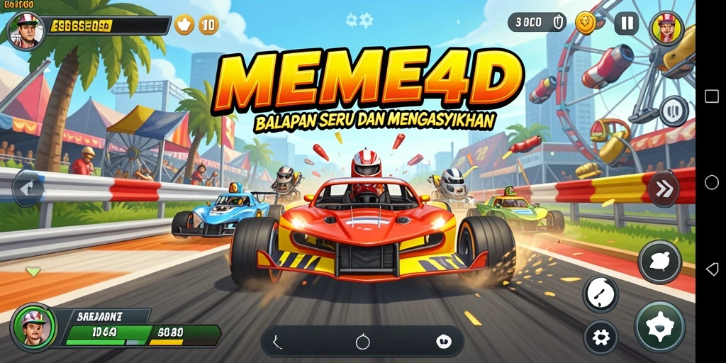 Gameplay balapan seru dan mendebarkan di MEME4D.
