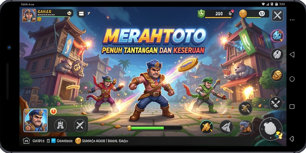 Tampilan gameplay seru dari MERAHTOTO dengan tantangan Arcade yang menarik.
