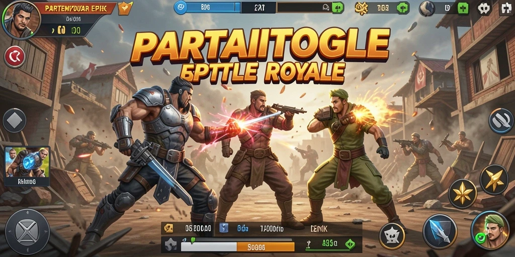 Tampilan aksi menegangkan dalam game Battle Royale PARTAITOGEL.
