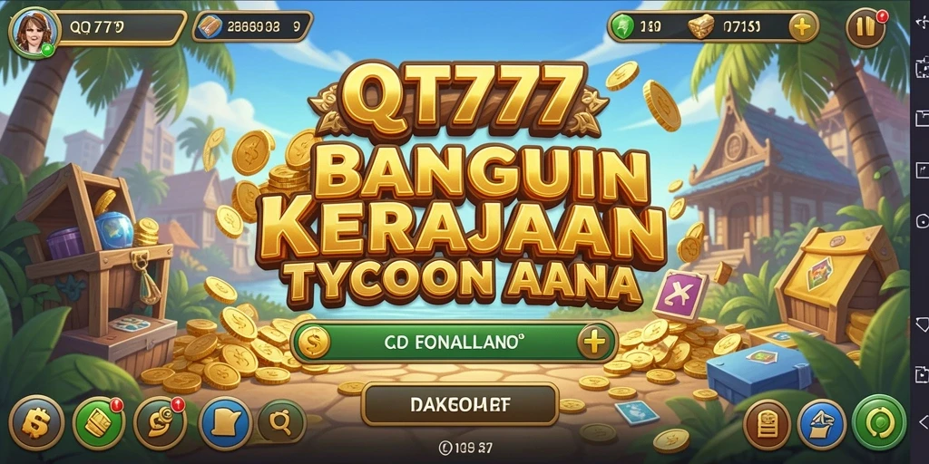 Screenshot utama QT777 menampilkan aksi seru dalam membangun kerajaan Tycoon.