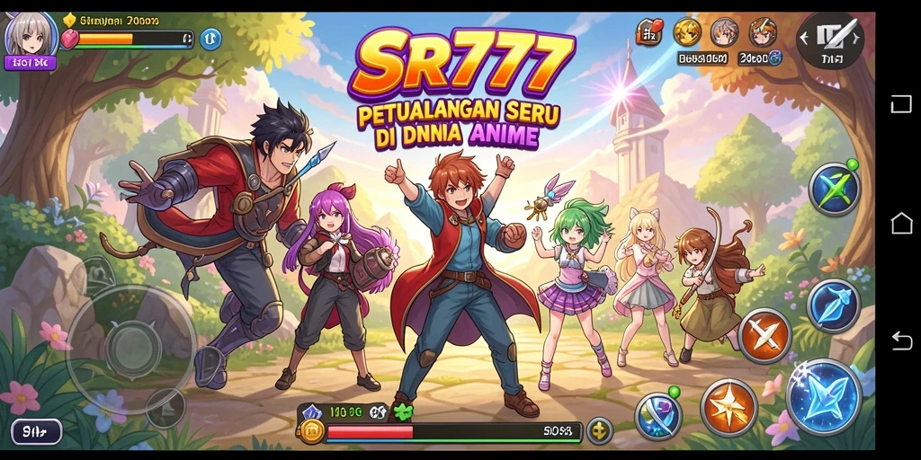 Screenshot gameplay SR777 yang menampilkan pertarungan epik dalam dunia Anime.