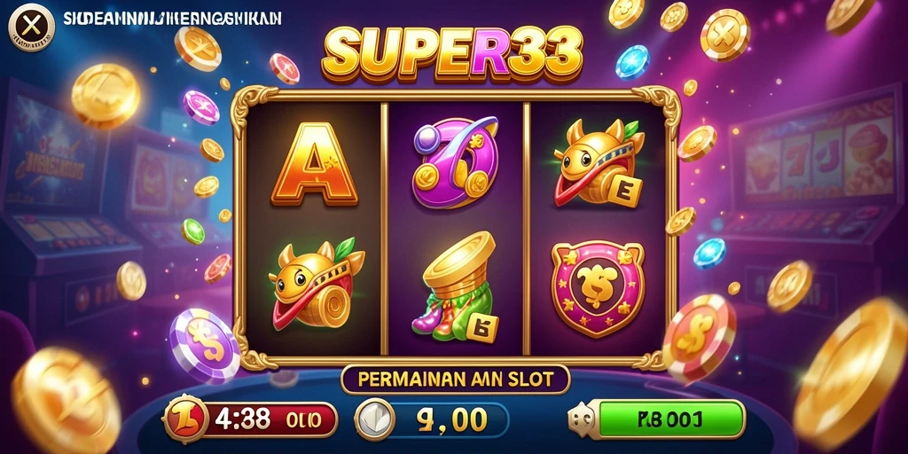 Screenshot gameplay SUPER33 dengan tema slot yang menarik.