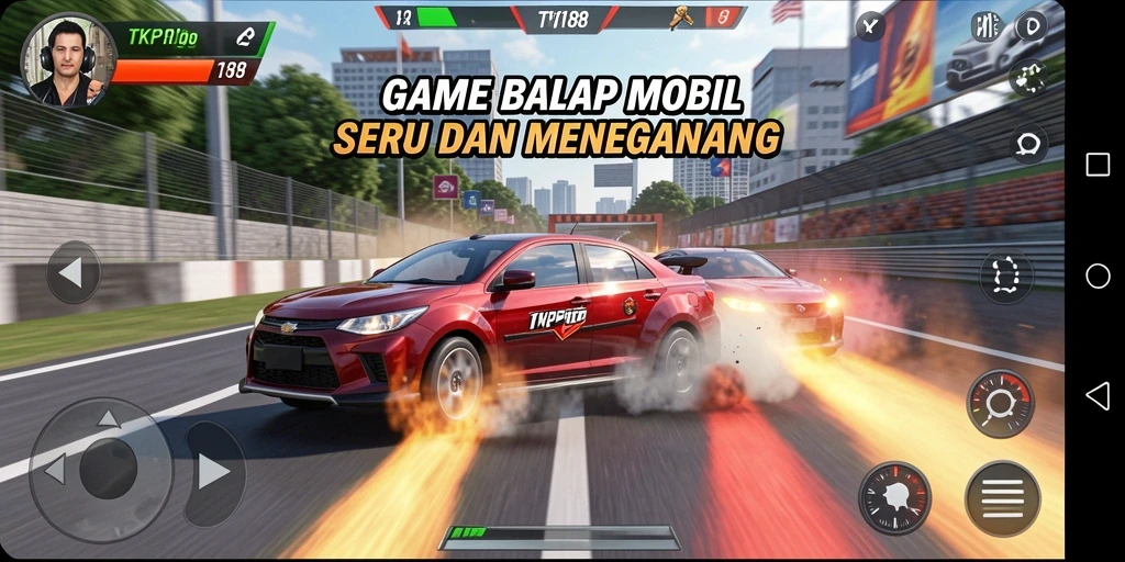 Gameplay mendebarkan di TKP188 saat berlomba di jalanan.
